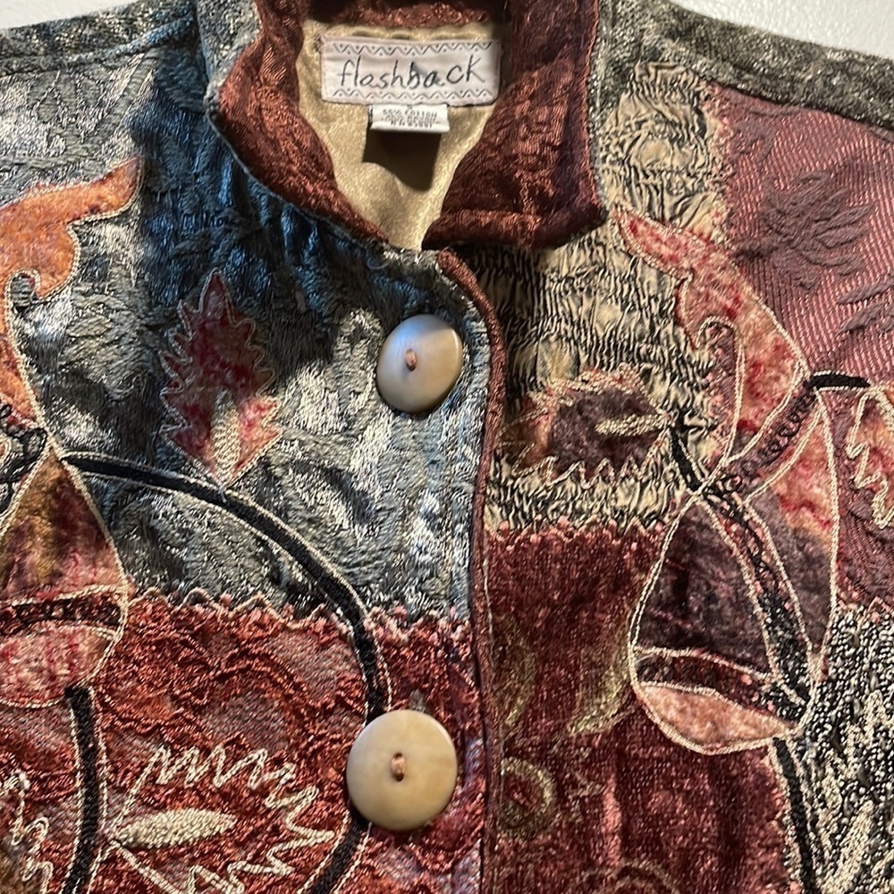 Flashback Patchwork Fall Motif In Rich Rust And M… - image 3